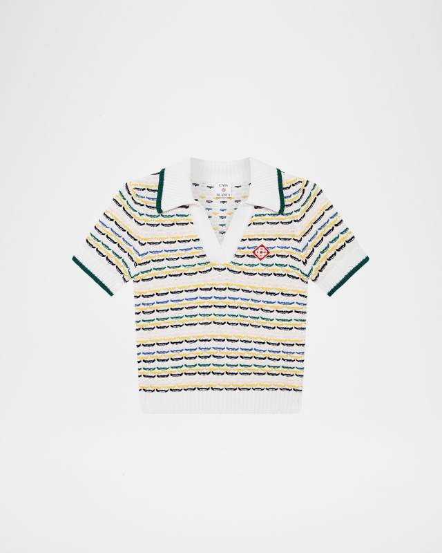 Tuck Stitch Crop Polo Shirt